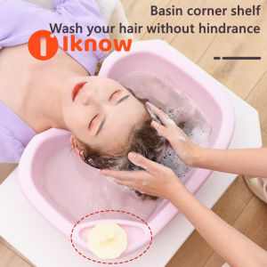 I know Bedside Shampoo BasinsShampoo BasinPortable Hair Washing Hair Washing Basin with Head Cushion and Retrachable Hose-for Bedridden