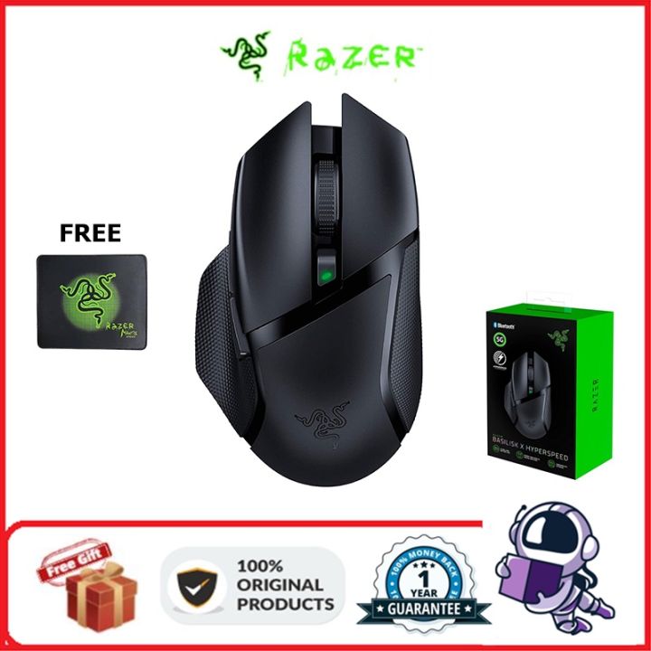 Razer Basilisk X Hyperspeed &ndash; Mouse Gaming Wireless, Sensore Ottico 16000 DPI, Bluetooth E 2.4GHz, 6 Pulsanti Programmabili, Batteria Fino A 450h