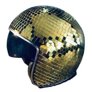 Reflective Helmet Disco Club Glass Cap Shining Disco Ball for Bachelorette Party Sparkly Club Helmet