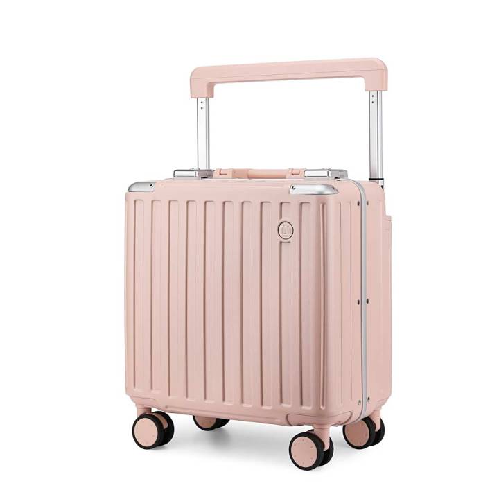 SEA CHOICE Carry on Suitcase 18 Inch Lightweight Hand Luggage Suitable  Short Travel Aluminum Framed PC Cabin Luggage with TSA Lock Wheel Spinner 