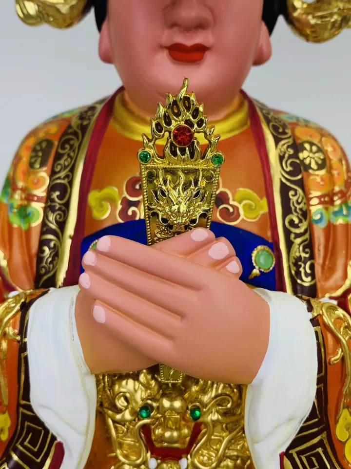 YMS 古彩正金樟木妈祖娘娘天上圣母妈祖天后圣母天后天妃神像金身12寸16