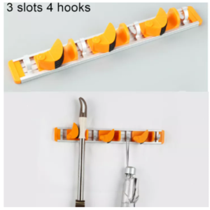TRENY Mop Holder Broom Holder Hanger Clip Wall Mop Rack Bathroom Holder Spray Mop Set Floor Heavy Duty Mop Holder Bathroom Wall StickerBathroom No Drill No Punch