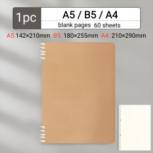 A5/B5/A4 Spiral Notebook Kraft Paper Cover Loose-leaf Notepad Classic Style Binder Notebook