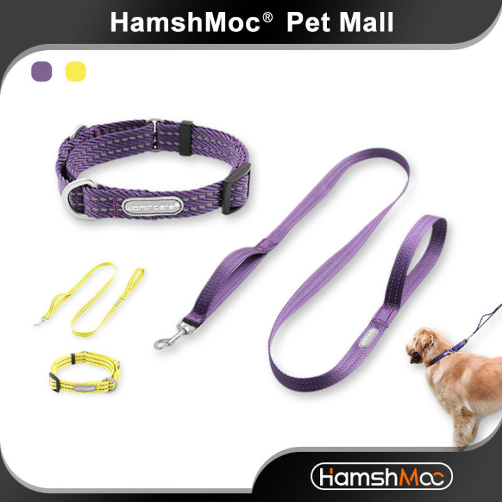 HamshMoc%20Dog%20Collar%20Leash%20Set%20Dual%20Function%20Two%20Handle%20Adjustable%20360%20Rotation%20Reflective%20-%20Image%202