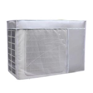 JOYPICKS เคลือบสีเงิน ฝาครอบเครื่องปรับอากาศกลางแจ้ง กันน้ำกันน้ำได้ ผ้าอ๊อกซ์ฟอร์ด ฝาครอบกันแดดเครื่องปรับอากาศ ทนทานต่อการใช้งาน การป้องกันแสงแดด ฝาครอบป้องกันหน่วยภายนอก AC สำหรับบ้าน