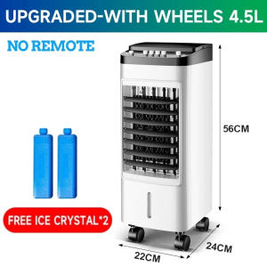 Air Cooler Fan With Wheels Air Cooler Fan With Ice Box 4.5L Double Large Water Tank Tower Fan Electric Fan Stand Fan Heavy Duty Mobile Air Conditioner For Office Restaurant Office Home