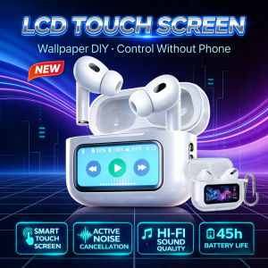 DIY Smart Screen Earphones Wireless Bluetooth Headset ANC Noise Reduction Call Earbuds LED Headphones