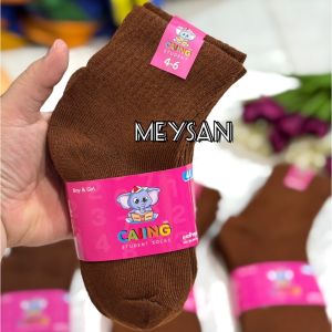 ถุงเท้านักเรียน 12คู่  ถุงเท้าลูกเสือ สีน้ำตาล ครบไซร์ พร้อมส่ง