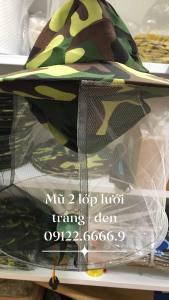 FreeShip Max MŨ BẢO HỘ NUÔI BẮT ONG 2 LỚP