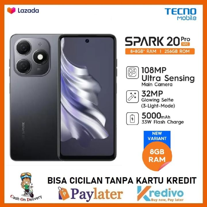 Tecno Spark 20 Pro Plus [8/256GB] / Tecno Spark 20 Pro - Bisa Cicilan Tanpa Kartu Kredit (Bisa COD, Garansi Resmi, 0 %,   Tecno Official Store , imei terdaftar )