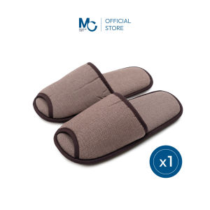 Master Care รองเท้าสลิปเปอร์ ผ้าด๊อบบี้ สไตล์มินิมอล นุ่ม ระบายอากาศดี ใส่ในบ้าน โรงแรม สีน้ำตาล