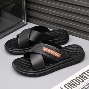 Free Shipping New MenS Summer Outdoor Slippers With Cross Straps Thick Soles Non-Slip Casual And Stylish Soft-Soled Beach Sandals For Men