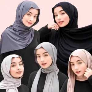 Pashmina Kaos Jersey Premium / Pashmina Flowy Meleyot / Hijab Pashmina Jersey Polos / Jilbab Pashmina Turky