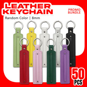 iPrintph 8mm Leather Keychain Colorful DIY Car Key Holder Keychain (Random Color) 50pcs
