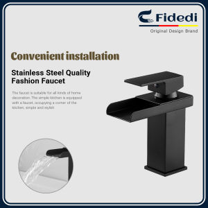 FIDEDI Stainless Steel Faucet LED Stainless Steel Black Paint Hot and Cold Water Faucet