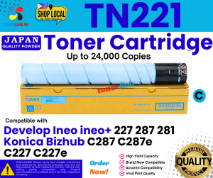 TN221 Toner Cartridge Compatible with Develop Ineo ineo+ 227 287 281 Konica Bizhub C287 C287e C227e