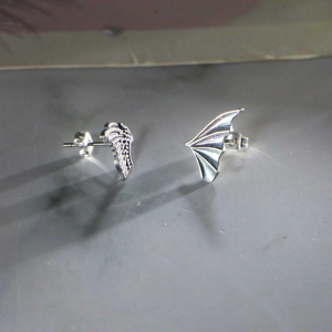 1 Pair Silver Color Retro Angel and Wing Earrings Costume Earrings Exaggerated Earrings Alloy Handmade Earrings