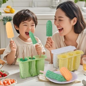THTZI DIY Fruit Shape Popsicle Molds Silicone Reusable Sorbet Mold Ice Tray Food Grade Ice Cream Mold Summer