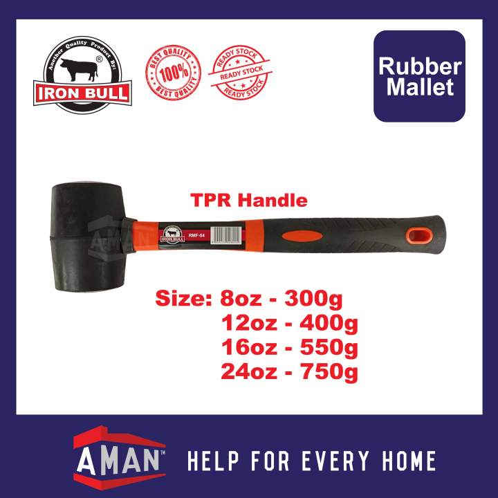 2-Pack Rubber Mallet Hammer Set, 8oz & 25mm Small Rubber