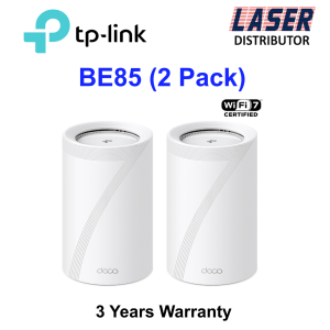 TP-LINK DECO BE85 (2 Pack)  BE22000 Triband  Whole Home Mesh WiFi System 10Gbps Ethernet Port
