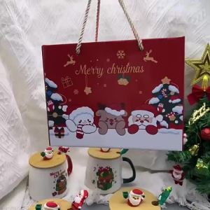 Christmas Ceramic Cup Set New Year Gifts Christmas Santa Office Cof Cup Childrens Fashionable and Cute Christmas Decorations