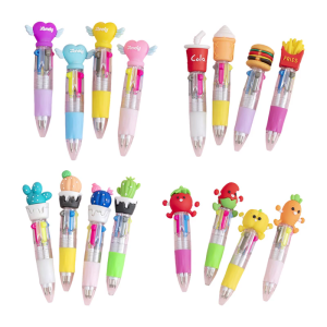 4Pcs Multicolor Ballpoint Pen 4 Color-in-1 Ballpoint Pen 0.7MM Tip for Color Coding Journaling Office Writing Supplies