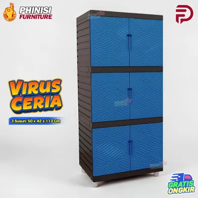LEMARI SERBAGUNA 4 SUSUN PENGHEMAT TEMPAT KINGDOM VIRUS UKURAN LENGKAP - LEMARI PAKAIAN