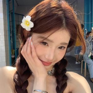 NEEUJ สไตล์เกาหลีแบบ คลิปติดผมรูปดอกไม้จำลอง หมวกวันหยุดริมทะเล สไตล์โบฮีเมียน คลิปผมชายหาด ง่ายๆ Barrettes บาร์เร็ตต์ กิ๊บติดผมรูปดอกไม้ สาวๆ