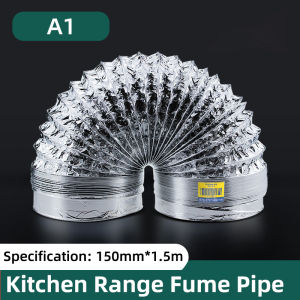 Kitchen Dryer Exhaust Hose High Temperature Resistant Exhaust Hose Bendable Ventilation Tube Insulated Air Duct Flexible Aluminum Foil Duct