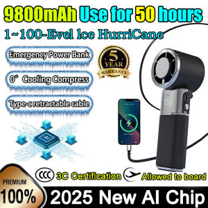 Kipas Mini [WP]2025 Ultra AI Turbo fan 9800 mAh 53 hours battery life ADDLOVE Handheld fan Portable with Ice Cooling Pad Rechargeable Mini Fan Strong Wind 100 Gear High-Speed For Commuting Outdoor kipas Mini