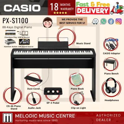 Casio PX-S1100 88 Keys Digital Piano Home Package BLACK (PXS1100 PX S1100 PXS 1100)
