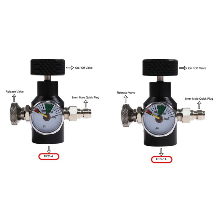 Zero Refills Co2 Refill Adapter CO2 Regulator, CO2 Cylinder Adapter 0- 3000psi High Pressure Co2 System For Aquarium C02 Adapter