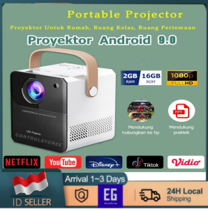 Easygoing 【COD】1080P FHD 150ANSI 8000 Lumens WIFI BLUETOOTH Proyektor Murah Untuk rumah ruang kelas ruang pertemuan