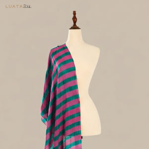 Khăn Choàng Cổ Lụa Bích Phượng Linh Luata Silk Họa Tiết Sọc Phối Màu Cao Cấp Quà Tặng Tinh Tế