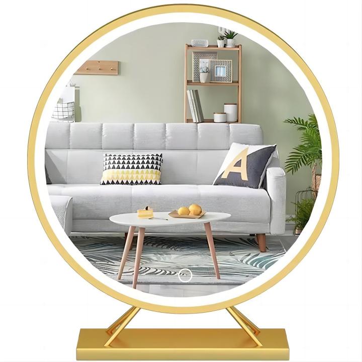 [SG Seller]Round LED Mirror Vanity Mirror With Light Large Light Luxury