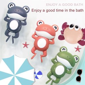 [Local Seller]- Baby Bath Toy Frog funny water chain clockwork swimming frog kids wind-up toys floating frog