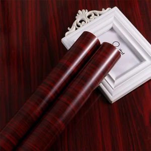 Wallpaper Sticker Dinding Motif Kayu Marun Panjang 8 Meter x Lebar 45cm