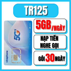 Sim/Esim Vinaphone TR125 5GB Mỗi Ngày – 30 Ngày Sử Dụng – Lắp Dùng Ngay . FREESHIP - CHƯA KÍCH HOẠT