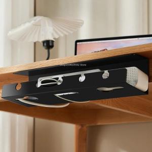 HBESTY Under Desk Cable Management Cable Tray Under Desk With Clamp Power Strip Cord Holder No Drilling Sturdy Spacious supplies