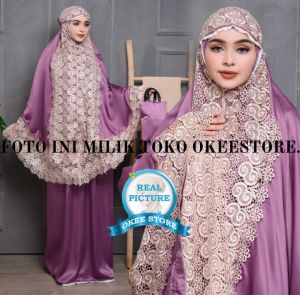 MUKENA RENDA MEWAH DEWASA / MUKENA SUTRA VELVET / MUKENA RENDA MEWAH TERBARU