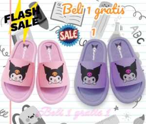 SANDAL ANAK PEREMPUAN SLOP KUROMI BELI 1 GRATIS 1