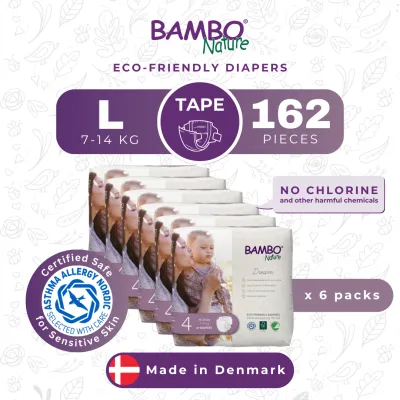 Bambo Nature Baby Diaper [Size 4 / 7-14kg] 27/pack 6-packs