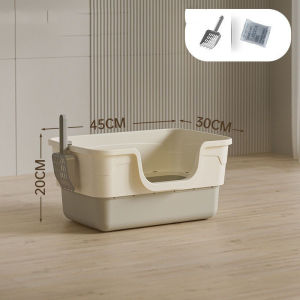 Cat Litter Box Large Size Semi Enclosed Deodorization Leakage Prevention Cat Toilet Tray With Scoop Bekas Pasir Kucing