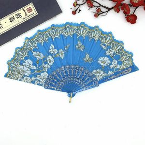 INS พัดสวย สีแดง  (23 cm) พัดจีนสวยๆ Hand Fans