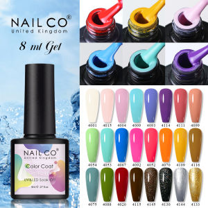 NAILCO 8ml Nail Gel Polish Nail Art Manicure Soak Off Vernis Semi Permanent UV Gel Nail Supplies Top Base Coat Gel Soft Polish