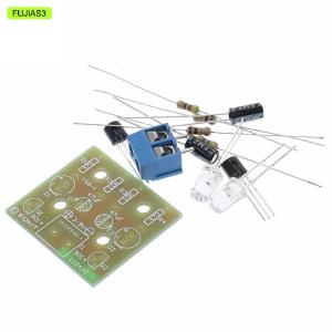 FUJIAS3 Tự làm điện tử Kit 5 mét Led nhấp nháy mạch ánh sáng đơn giản LED nhấp nháy Flip Flop Bộ Hàn thực hành phần DC 3-9V