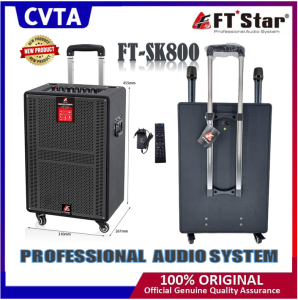NEW FT-SK800 PROFESSIONAL AUDIO SPEAKER/BLUETOOTH/RECHARGEABLE/WITH 2 WIRELESS MICROPHONE