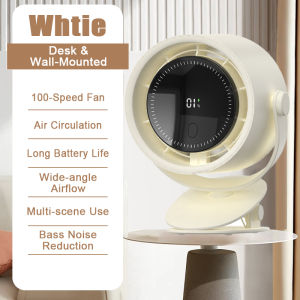Samsun Desk Fan 5000mAh Rechargeable Fan 100 Gears Strong Wind Bladeless Stroller Wall Fan High Speed Mute Clip Fan Stand Fan