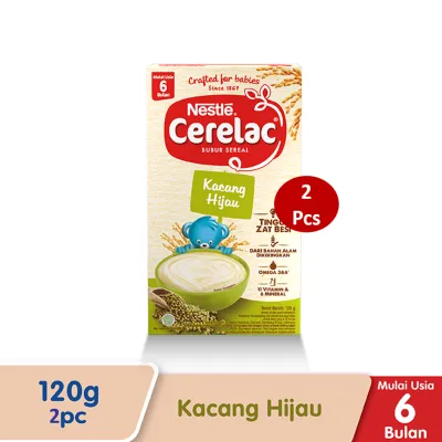 Nestle Cerelac Bubur Bayi Rasa Kacang Hijau Box 120gr x2