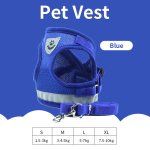 Harness Rompi Reflective Soft + Leash Lead Tali Kucing Harness Anjing Kucing Tail Tuntun Kucing Tali Rompi Baju Kucing Cat Leash Dog Leash